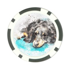 Dog Animal Art Abstract Watercolor Poker Chip Card Guard (10 pack)