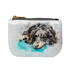 Dog Animal Art Abstract Watercolor Mini Coin Purses by Celenk