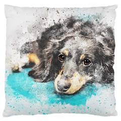 Dog Animal Art Abstract Watercolor Large Cushion Case (one Side) by Celenk