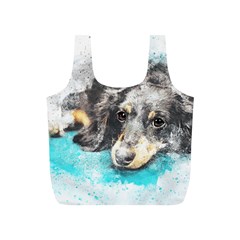 Dog Animal Art Abstract Watercolor Full Print Recycle Bags (s)  by Celenk