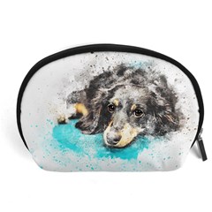 Dog Animal Art Abstract Watercolor Accessory Pouches (Large) 