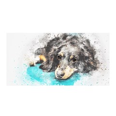 Dog Animal Art Abstract Watercolor Satin Wrap by Celenk