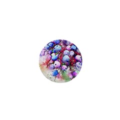 Berries Pink Blue Art Abstract 1  Mini Buttons by Celenk