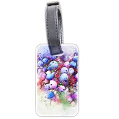 Berries Pink Blue Art Abstract Luggage Tags (one Side)  by Celenk