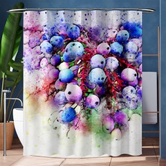 Berries Pink Blue Art Abstract Shower Curtain 60  X 72  (medium)  by Celenk