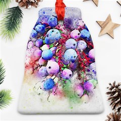 Berries Pink Blue Art Abstract Ornament (bell) by Celenk