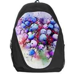 Berries Pink Blue Art Abstract Backpack Bag by Celenk