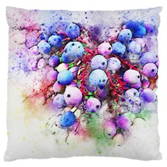 Berries Pink Blue Art Abstract Large Flano Cushion Case (one Side) by Celenk