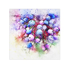 Berries Pink Blue Art Abstract Small Satin Scarf (square) by Celenk