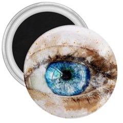 Eye Blue Girl Art Abstract 3  Magnets by Celenk