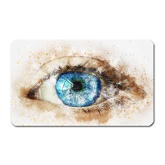 Eye Blue Girl Art Abstract Magnet (rectangular) by Celenk