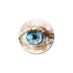 Eye Blue Girl Art Abstract Golf Ball Marker by Celenk