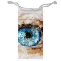 Eye Blue Girl Art Abstract Jewelry Bag by Celenk