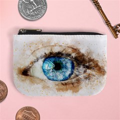 Eye Blue Girl Art Abstract Mini Coin Purses by Celenk