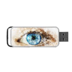 Eye Blue Girl Art Abstract Portable Usb Flash (one Side) by Celenk