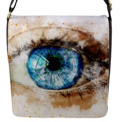 Eye Blue Girl Art Abstract Flap Messenger Bag (s) by Celenk