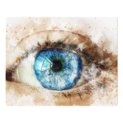 Eye Blue Girl Art Abstract Double Sided Flano Blanket (large)  by Celenk