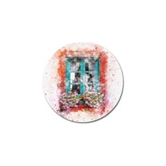 Window Flowers Nature Art Abstract Golf Ball Marker by Celenk