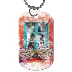 Window Flowers Nature Art Abstract Dog Tag (two Sides) by Celenk