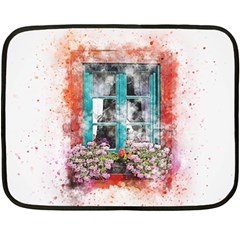 Window Flowers Nature Art Abstract Fleece Blanket (mini) by Celenk