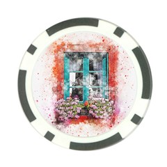 Window Flowers Nature Art Abstract Poker Chip Card Guard (10 Pack) by Celenk