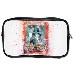 Window Flowers Nature Art Abstract Toiletries Bags 2-side by Celenk