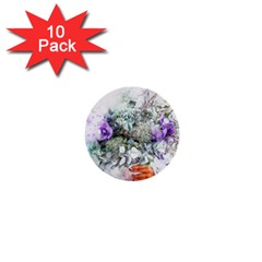 Flowers Bouquet Art Abstract 1  Mini Buttons (10 Pack)  by Celenk