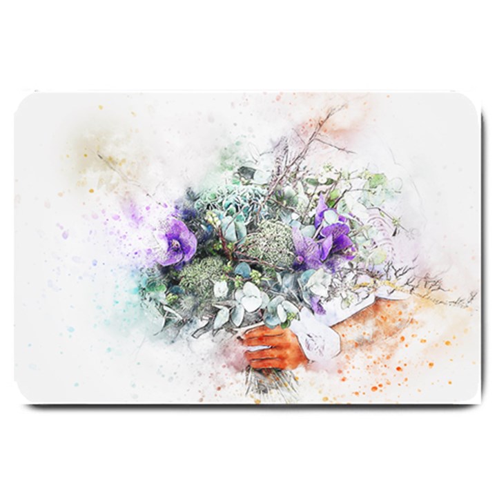 Flowers Bouquet Art Abstract Large Doormat 