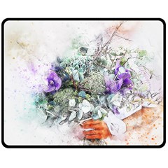 Flowers Bouquet Art Abstract Fleece Blanket (medium)  by Celenk