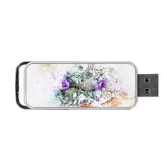 Flowers Bouquet Art Abstract Portable Usb Flash (one Side) by Celenk