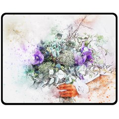 Flowers Bouquet Art Abstract Double Sided Fleece Blanket (medium)  by Celenk