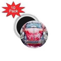 Red Car Old Car Art Abstract 1 75  Magnets (10 Pack)  by Celenk