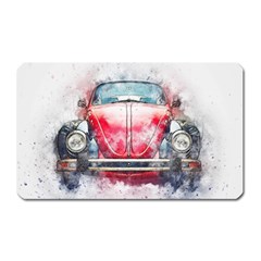 Red Car Old Car Art Abstract Magnet (rectangular) by Celenk