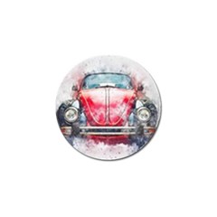 Red Car Old Car Art Abstract Golf Ball Marker (4 Pack) by Celenk