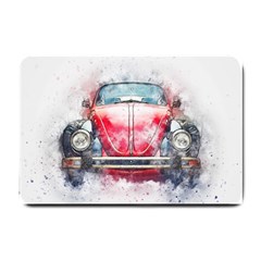 Red Car Old Car Art Abstract Small Doormat  by Celenk