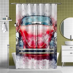 Red Car Old Car Art Abstract Shower Curtain 48  X 72  (small)  by Celenk