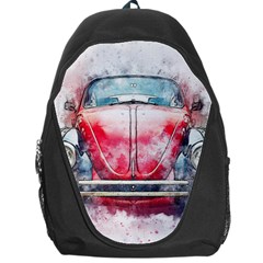 Red Car Old Car Art Abstract Backpack Bag by Celenk