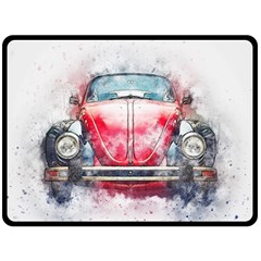 Red Car Old Car Art Abstract Double Sided Fleece Blanket (large)  by Celenk