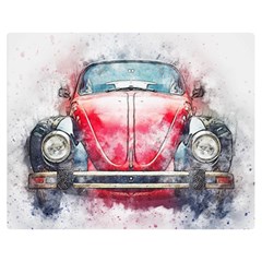 Red Car Old Car Art Abstract Double Sided Flano Blanket (medium)  by Celenk