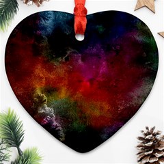 Abstract Picture Pattern Galaxy Ornament (heart) by Celenk