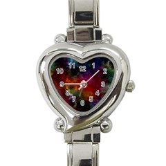 Abstract Picture Pattern Galaxy Heart Italian Charm Watch by Celenk