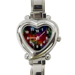 Abstract Picture Pattern Galaxy Heart Italian Charm Watch Front