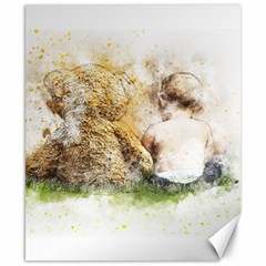 Bear Baby Sitting Art Abstract Canvas 8  X 10  by Celenk