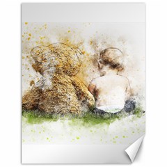 Bear Baby Sitting Art Abstract Canvas 12  X 16   by Celenk