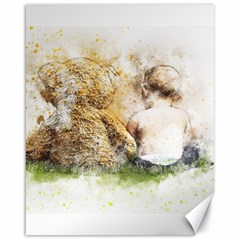 Bear Baby Sitting Art Abstract Canvas 16  X 20   by Celenk