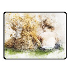 Bear Baby Sitting Art Abstract Fleece Blanket (small) by Celenk