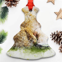 Bear Baby Sitting Art Abstract Christmas Tree Ornament (two Sides) by Celenk