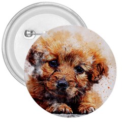 Dog Puppy Animal Art Abstract 3  Buttons by Celenk