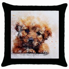 Dog Puppy Animal Art Abstract Throw Pillow Case (black) by Celenk