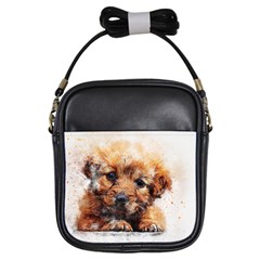 Dog Puppy Animal Art Abstract Girls Sling Bags by Celenk